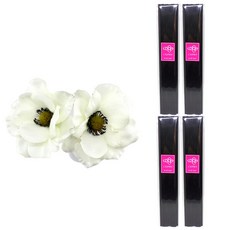 아제르퍼시픽 아트 플라워 스틱 세트 플라워 부케 뽀삐 2p + 디퓨저 스틱 40p, 부케 (화이트), 스틱 (블랙), 1세트