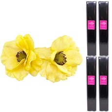 아제르퍼시픽 아트 플라워 스틱 세트 플라워 부케 뽀삐 2p + 디퓨저 스틱 40p, 부케 (옐로우), 스틱 (블랙), 1세트