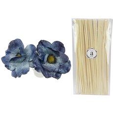 아제르퍼시픽 아트 플라워 스틱 세트 플라워 부케 뽀삐 2p + 디퓨저 스틱 40p, 부케 (블루), 스틱 (우드), 1세트