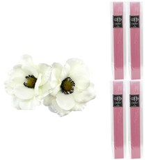 아제르퍼시픽 아트 플라워 스틱 세트 플라워 부케 뽀삐 2p + 디퓨저 스틱 40p, 부케 (화이트), 스틱 (핑크), 1세트