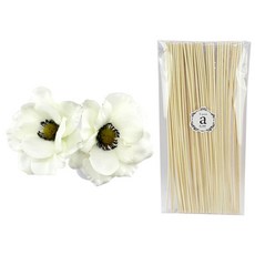 아제르퍼시픽 아트 플라워 스틱 세트 플라워 부케 뽀삐 2p + 디퓨저 스틱 40p, 부케 (화이트), 스틱 (우드), 1세트