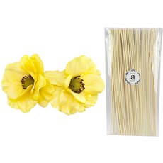 아제르퍼시픽 아트 플라워 스틱 세트 플라워 부케 뽀삐 2p + 디퓨저 스틱 40p, 부케 (옐로우), 스틱 (우드), 1세트