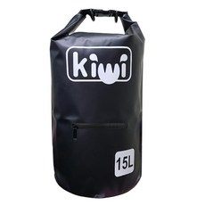 키위 아쿠아 드라이백 15L + 어깨끈 2p, 포켓 (블랙)