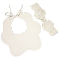 CHENNY BONGBONG 寶寶紗布圍兜+髮帶