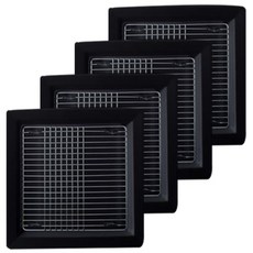 리엔 튀김접시 4p + 튀김망 4p, 블랙, 1세트