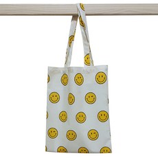 디자인스올 라미네이트 방수 에코백, 스마일화이트