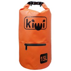 키위 아쿠아 드라이백 15L + 어깨끈 2p, 포켓 (오렌지)