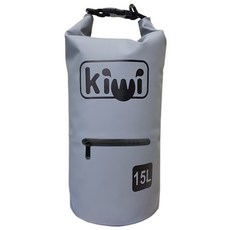 키위 아쿠아 드라이백 15L + 어깨끈 2p, 포켓 (그레이)