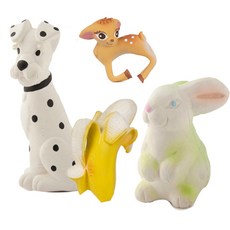 올리앤캐롤 핸드메이드 천연 라텍스 장난감 & 치발기 4p 세트, 노꼭지, 혼합 색상