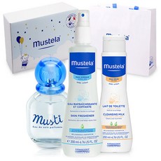 무스텔라 신생아 스킨케어 3종 세트 + 쇼핑백, 1세트