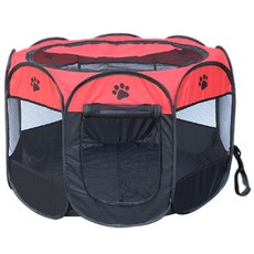Block Mart 一鍵式大型貓狗寵物帳篷, 紅色