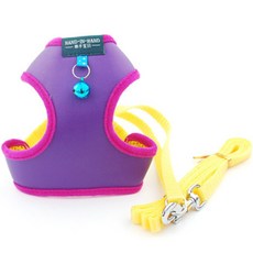 바이셀 반려견 투톤 메쉬 방울 하네스 XL, 퍼플, 1개