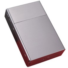 더자카 원터치 메탈 담배케이스, 실버, 1개