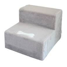 affetto 2層毛絨寵物階梯, 灰色