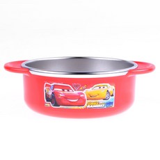 LiLFANT Cars 3 安全手柄防滑不鏽鋼大碗, 紅色, 1個