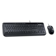Microsoft 微軟 有線桌上型電腦600鍵盤+滑鼠, 黑色, 有線桌上型電腦600, 一般型