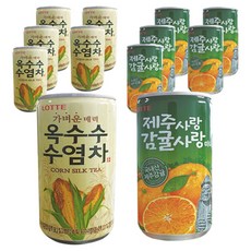 롯데 가벼운매력 옥수수 수염차 175ml x 6p + 제주사랑 감귤사랑 미니 175ml x 6p, 1세트