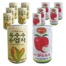 롯데 가벼운매력 옥수수 수염차 175ml x 6p + 델몬트 사과 스퀴즈 175ml x 6p, 1세트