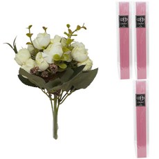 아제르퍼시픽 레스쁘리 로얄장미 1p + 디퓨저 스틱 30p, 조화 (화이트), 스틱 (핑크), 1세트