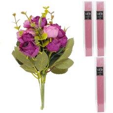 아제르퍼시픽 레스쁘리 로얄장미 1p + 디퓨저 스틱 30p, 조화 (퍼플), 스틱 (핑크), 1세트