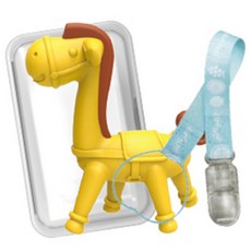 앙쥬 말 치발기 + 케이스 + 집게 랜덤 발송, 노꼭지, 혼합 색상