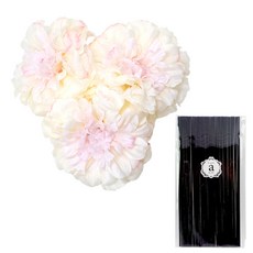 아제르퍼시픽 아트 플라워 지니아 3p + 디퓨저 스틱 40p, 조화 (핑크), 스틱 (블랙), 1세트