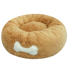 affetto 可拆式寵物豪華甜甜圈睡墊, 棕色