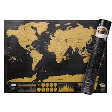 럭키스 스크래치 맵 디럭스 트러블 에디션 세계지도 소형, 1개