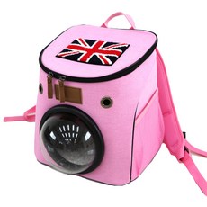 Redpuppy 上開式寵物太空艙外出後背包, 深粉色