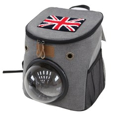 Redpuppy 上開式寵物太空艙外出後背包, 深灰色