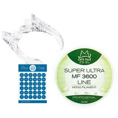 싸파 캣츠탁스 슈퍼 울트라 MF 3600 낚시줄 2.5호 + 고정홀더 소 + 스티커, 50m, 1개