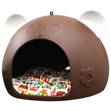 레드퍼피 프리미엄 퐁티노 펫 하우스 + 방석, 초코, 1개