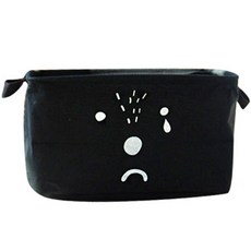 THE ZAKKA 動物臉方形置物籃, 黑色, 1個