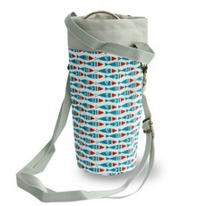 四季豆 野餐保溫保冷水瓶袋, 魚藍色, 1個