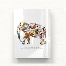 Hello Artist 現代北歐風壓克力相框 馬賽克大象 APA03, 6號