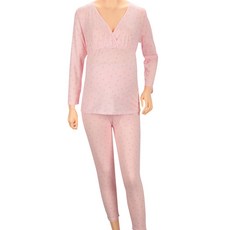 PLAGENTRA 女款愛心印花彈性哺乳上衣+褲子套裝