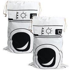 簡約印花多功能收納束口袋, 洗衣機款, 2件