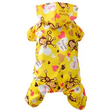 Living Joy 寵物可愛猴子雨衣, 黃色