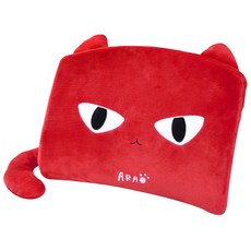 ANINARA 貓咪造型靠墊, 紅色（阿拉）