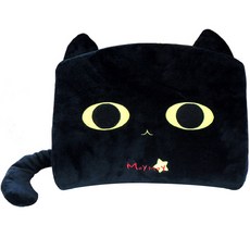ANINARA 貓咪造型靠墊, 黑色（捕手和貓）