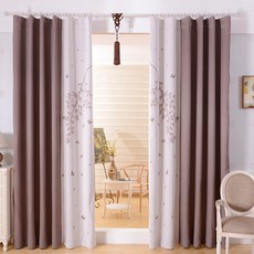 L&Room Gardening遮光掛鉤式窗簾 2p + 窗簾綁帶 + 窗簾掛鉤, 棕色