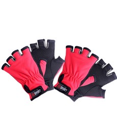 SAPA 釣魚運動半手套 S01 2p, 紅色的