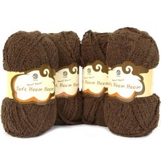 YEONIL Soft Boom Boom編織毛線, 9 巧克力, 4入
