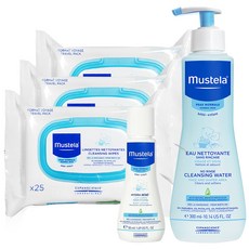 mustela 慕之恬廊 孩童卸妝水 300ml+卸妝濕巾 3入+Hydra旅行用身體乳 50ml, 1組