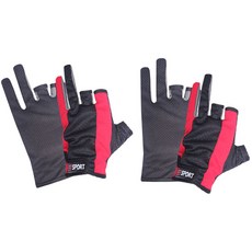 SAPA 釣魚運動兩指手套 S05 2p, 紅色的