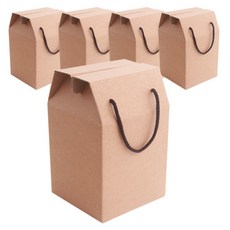 多用途正方形繩提把盒 4號, 混合顏色, 5入