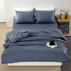 KIT HOME 60支純棉皇家緞面被套, 海軍藍