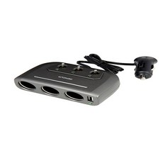 삼진퍼스트 제노버 스위치 3구 + USB 차량용 소켓 블랙, 1세트