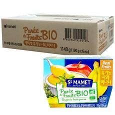 St MAMET 쌩마멧 유기농 생과일 디저트 퓨레 6p, 사과 + 바나나 혼합맛, 2개입