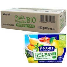 쌩마멧 유기농 과일 퓨레, 사과 + 배 혼합맛, 12개